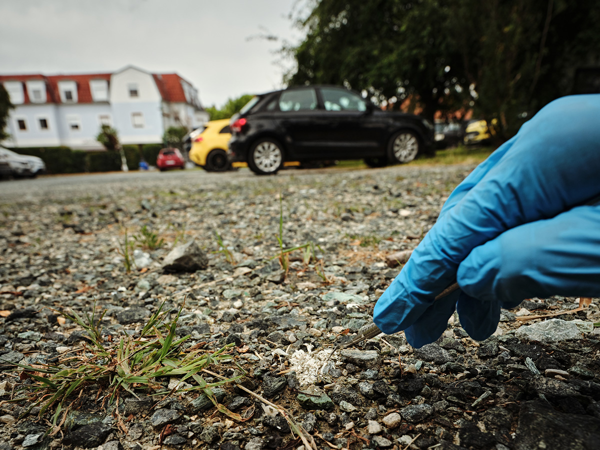Asbest auf einer Schotterstraße im Burgenland